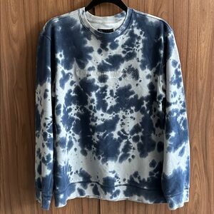 Original Use Men's Tie-Dye Crewneck Sweater -blue  and Gray Size SMALL